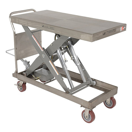 Vestil CART-2000-PSS Partially SS Elevating Cart, 2K, 24 x 47