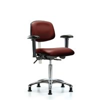 Blue Ridge Ergonomics NCR-VMBCH-MB-CR-T1-A0-NF-CC-8815 Class 100 Vinyl Clean Room Chair - Medium Bench Height with Medium Back, Seat Tilt, & Casters in Borscht Supernova™ Vinyl