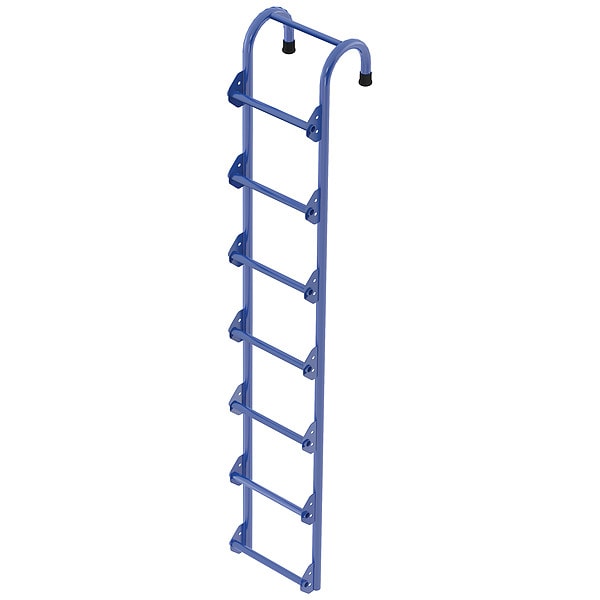 Vestil NTAL-7 7 ft Overall H, Storage Tank Ladder, Steel, Powder Coated Finish, 300 lb Load Capacity