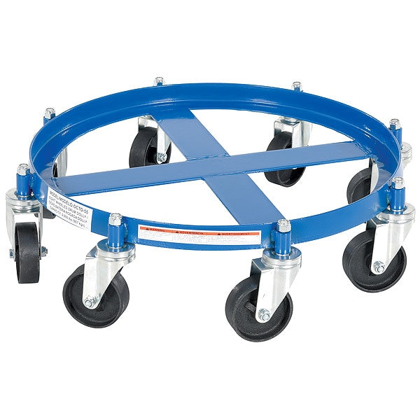 Vestil OCTO-55-CI Mobile Drum Dolly 55 Gallon 2000 lb Cast Iron Casters