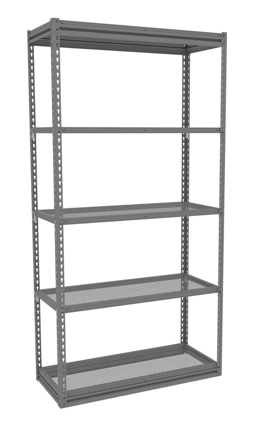 Tennsco ZM7-4218S-5PD Z-Line Perforated Steel Shelving Starter Unit
