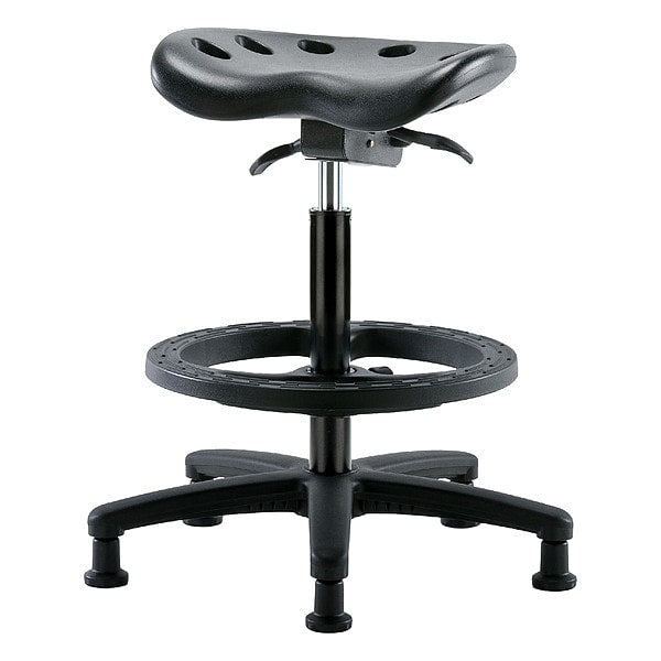 Blue Ridge Ergonomics PTHBST-RG-BF-RG-BLK Polyurethane Tractor Sit-Stand with Black Foot Ring in Black Polyurethane