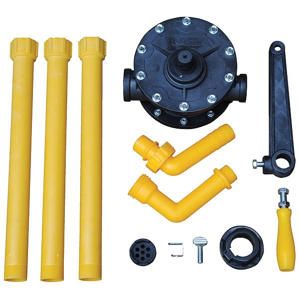 Vestil RP-90R Polyphenylene Sulfide Manual Rotary Drum Pump 10 In. x 8 In. x 12 In. Yellow