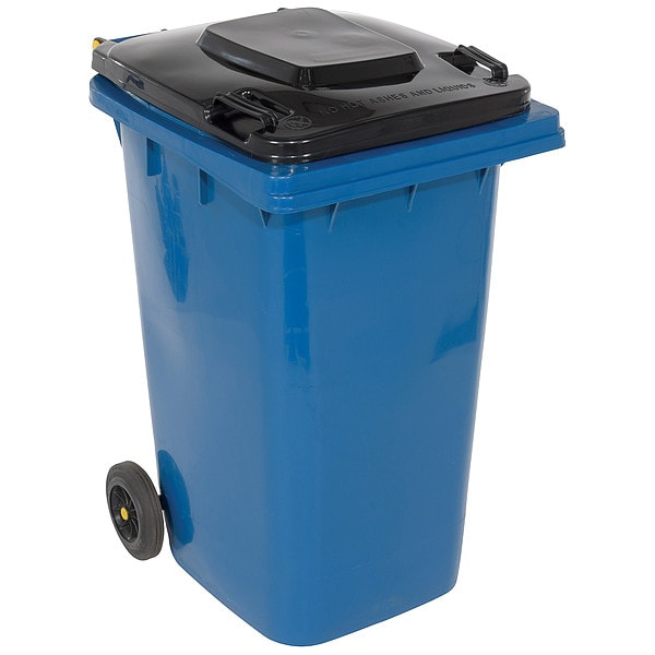Vestil TH-64-BLU TH Series 64 gal Rectangular Outdoor Can, Blue, Lift Up, HDPE, 23 1/2 in