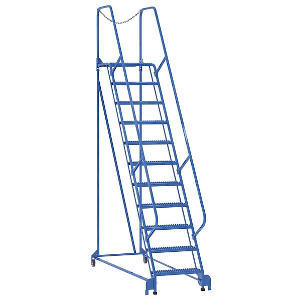 Vestil LAD-MM-11-G 140 H Steel Maintenance Ladder - 11 Step Grip-Strut, 11 Steps