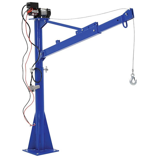 Vestil WTJ-E-15-3-DC Davit Crane, 1,500 lb Capacity, 43.06 in to 66.75 in Reach, 47-1/8 in to 73-5/16 in Lift Range
