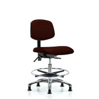 Blue Ridge Ergonomics VMBCH-RT-T0-A1-RC-8569 Rutledge Vinyl Chair - Medium Bench Height with Round Tube Base, Adjustable Arms, & Casters in Burgundy Trailblazer™ Vinyl