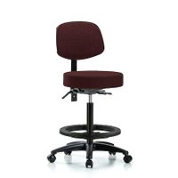 Blue Ridge Ergonomics FDHSO-RT-RG-F41 Rutledge Fabric Stool without Back - Desk Height with Round Tube Base & Stationary Glides in Burgundy Fabric