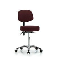 Blue Ridge Ergonomics FDHCH-RT-T0-A0-RC-F41 Rutledge Fabric Chair - Desk Height with Round Tube Base & Casters in Burgundy Fabric