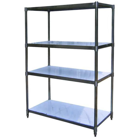 Vestil SSS-1836 Metal Shelving Unit, 18"D x 36"W x 74"H, 4 Shelves, Stainless Steel