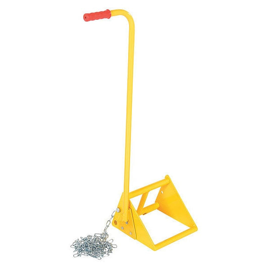 Vestil FAB-10-ERGO Fabricated Ergo-Handled Wheel Chock, Includes Security Chain Length (ft.) 10