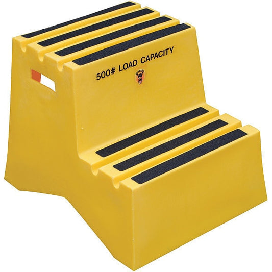 Vestil VST-2-Y Polyethylene Step Stool, Yellow, 2 Step, 2 Steps, 19.5 Overall Height, Polyethylene, Yellow