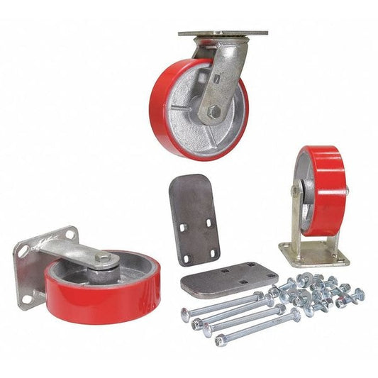 Vestil H-CK3-PU6-2 H-Style -25 & -50 Hopper Poly-On-Steel Caster 3 Piece 3600 lb 6 x 2, PK3