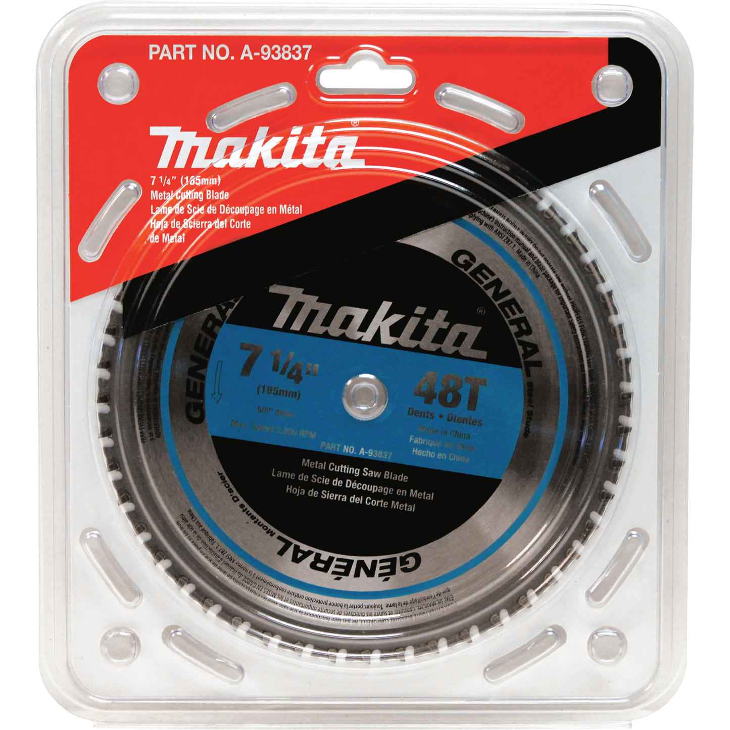 Makita A-93837 7‘1/4" 48T Carbide‘Tipped Saw Blade, Ferrous Metal