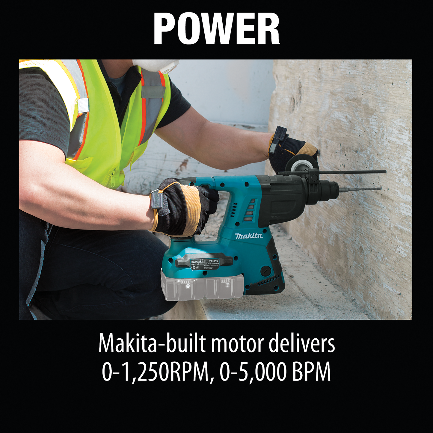 Makita XRH05Z 36V (18V X2) LXT® 1" SDS‘PLUS Rotary Hammer, Tool Only