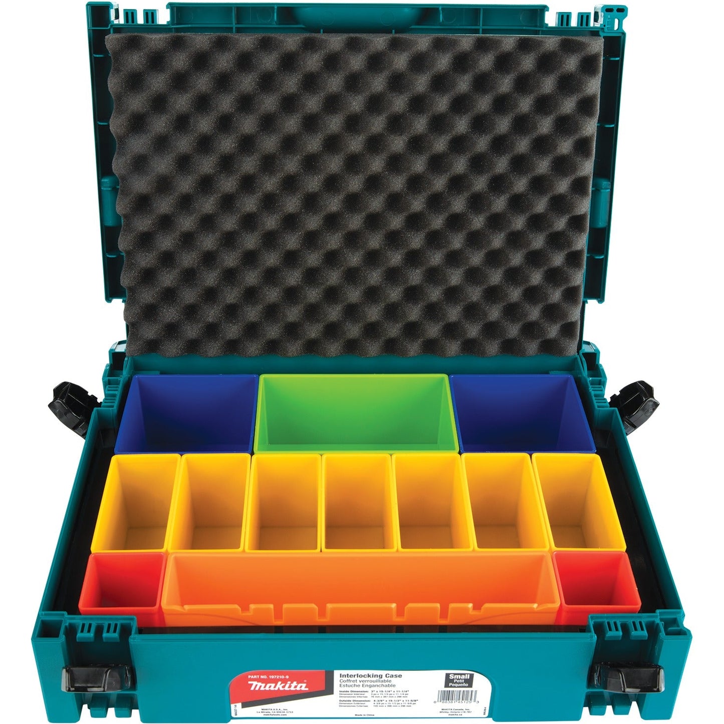 Makita P-83652 MAKPAC Interlocking Case Insert Tray with Colored Compartments and Foam Lid