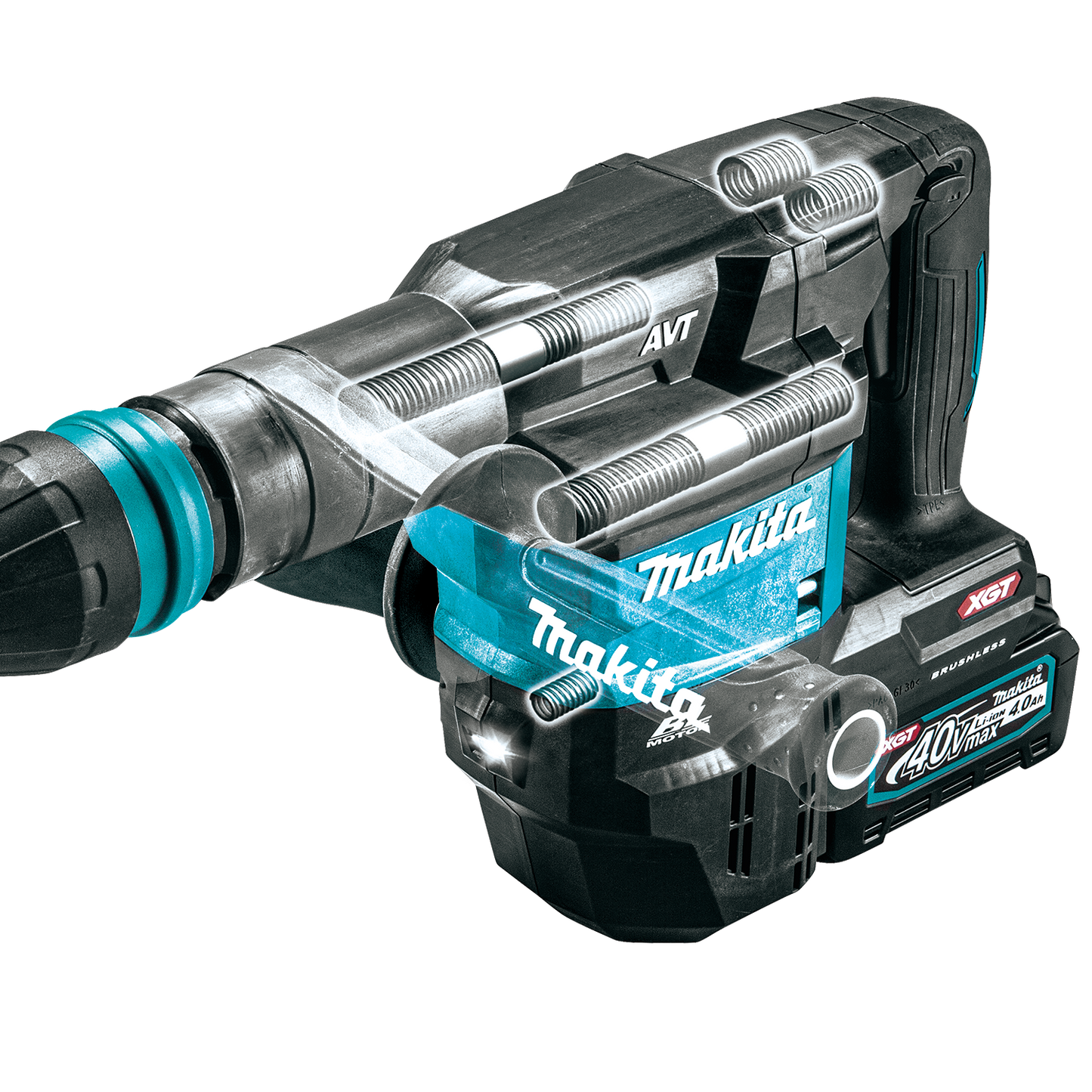 Makita GMH01M1 40V max XGT® Brushless Cordless 15 lb. SDS‘MAX AVT® Demolition Hammer Kit, AWS® Capable (4.0Ah)