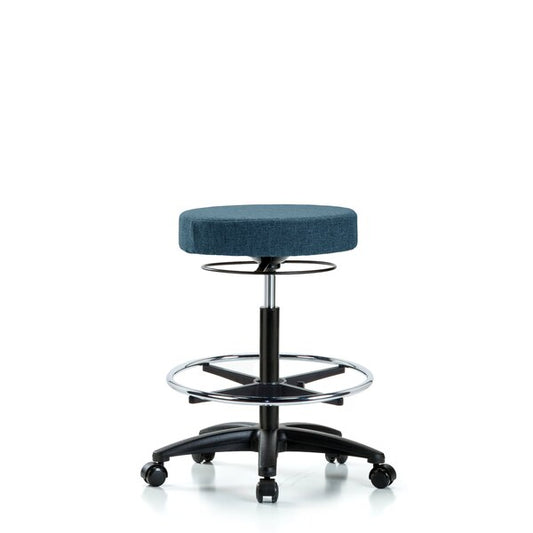 Blue Ridge Ergonomics FDHCH-RG-T0-A0-RC-F43 Rutledge Fabric Chair - Desk Height with Casters in Blue Fabric
