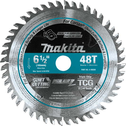 Makita A-98809 6‘1/2" 48T Carbide‘Tipped Cordless Plunge Saw Blade