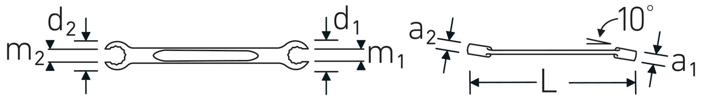 Stahlwille 41081922 24 19 X 22 Double Ring Wrench, Angled