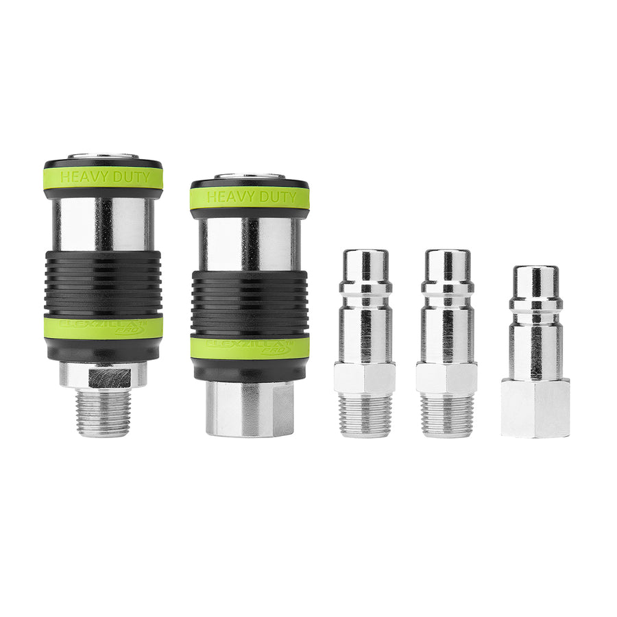 FlexZilla A55656FZ Pro Heavy Duty Safety Coupler and Plug Kit, 5-Piece, 3/8" NPT