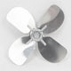 Packard A64650 Aluminum Fan Blade, 4 Blade, 6-1/2 Dia., Cw, 1/4 Bore, Hub On Intake