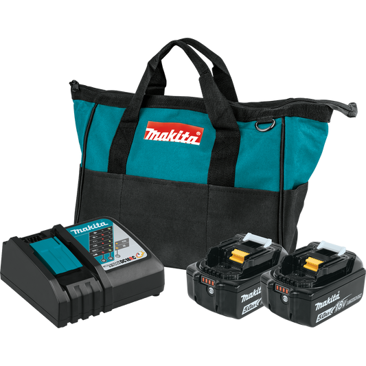 Makita BL1850BDC2 18V LXT® Lithium‘Ion Battery and Rapid Optimum Charger Starter Pack (5.0Ah)