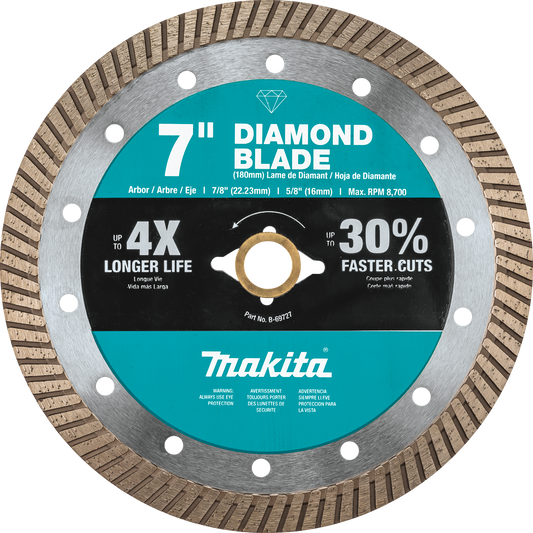 Makita B-69727 7" Diamond Blade, Turbo, General Purpose