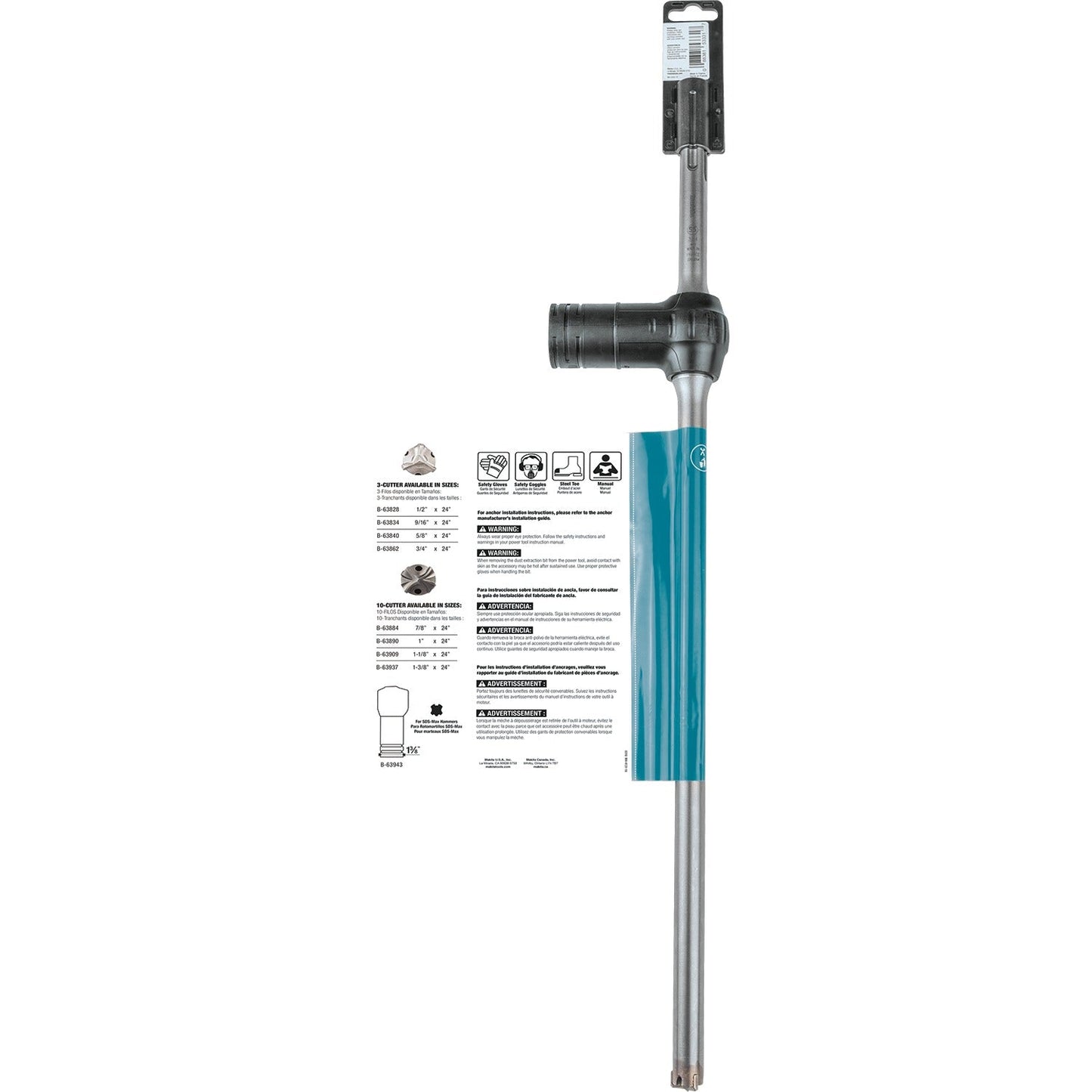 Makita B-63862 3/4" x 24" SDS‘Max Dust Extraction Drill Bit