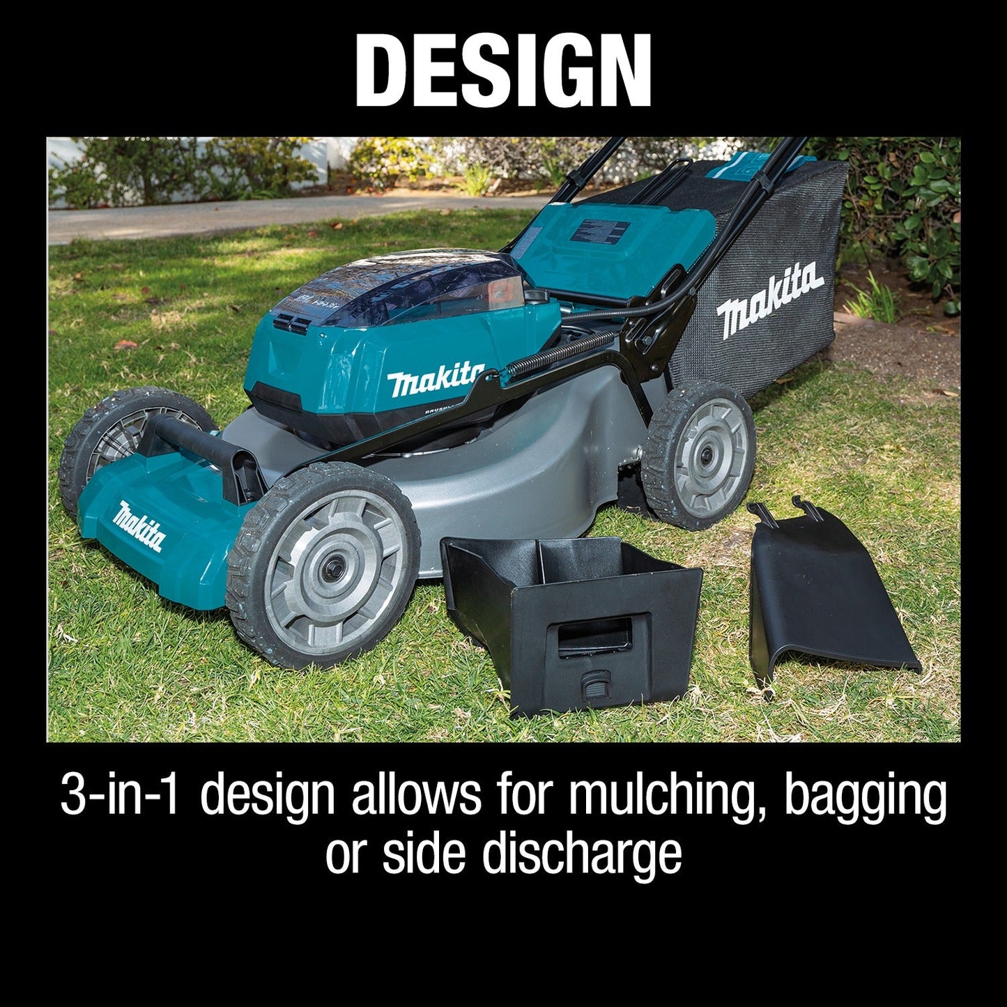 Makita XML08PT1 36V (18V X2) LXT® Brushless 21" Self‘Propelled Commercial Lawn Mower Kit with 4 Batteries (5.0Ah)