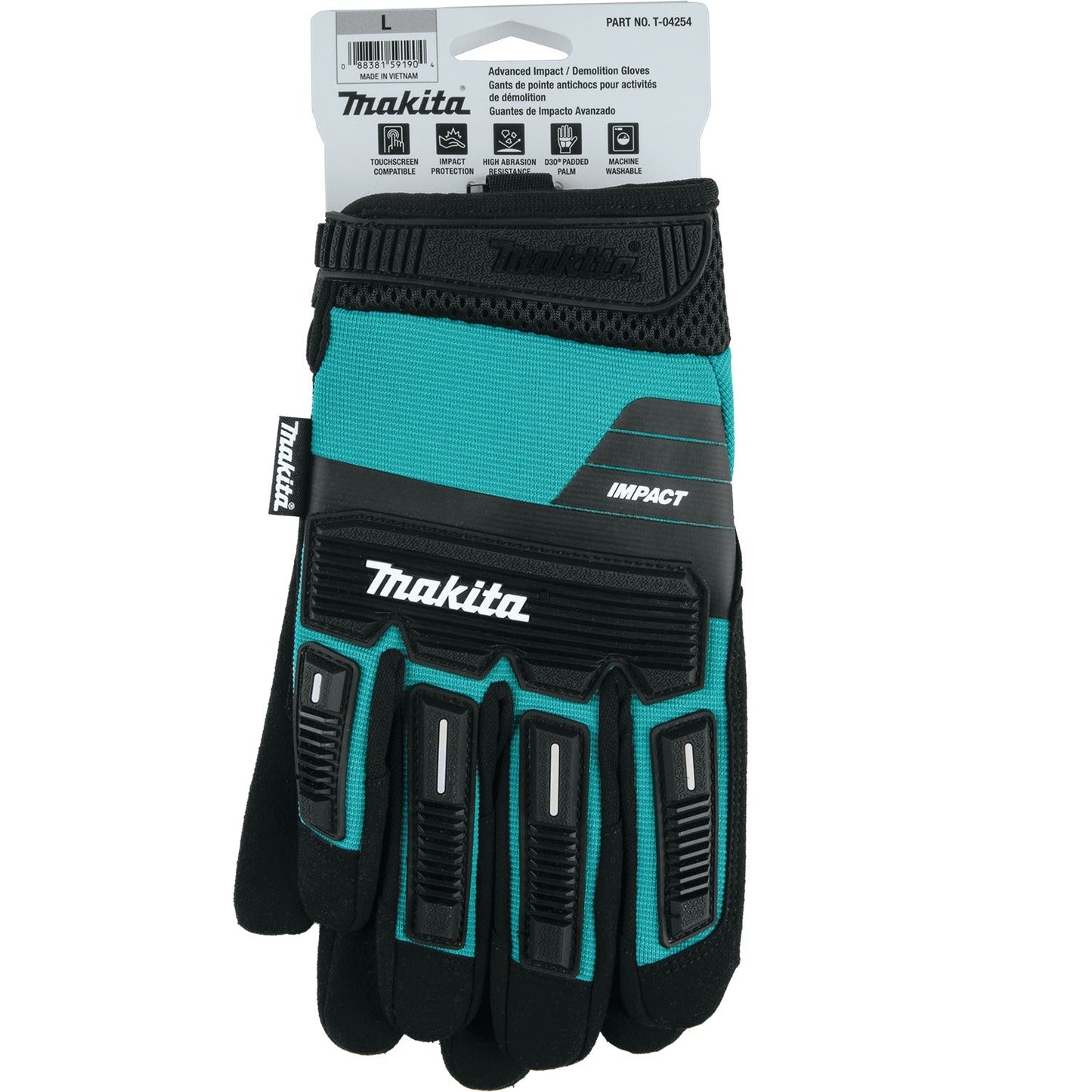 Makita T-04254 Advanced Impact Demolition Gloves (Large)