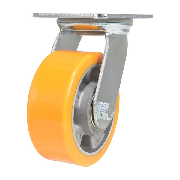 Vestil CST-VE-5X2PUA-S Polyurethane Swivel Caster 5 In. Diameter x 2 In. Width 990 Lb. Capacity Orange/Gray