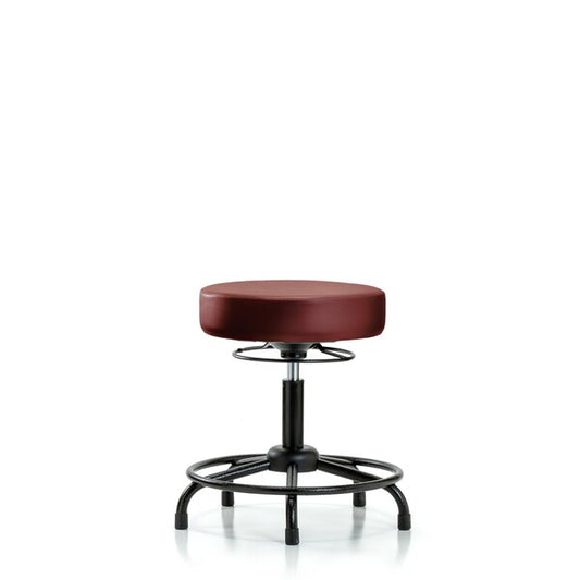 Blue Ridge Ergonomics VDHSO-RT-RG-8815 Rutledge Vinyl Stool without Back - Desk Height with Round Tube Base & Stationary Glides in Borscht Supernova™ Vinyl