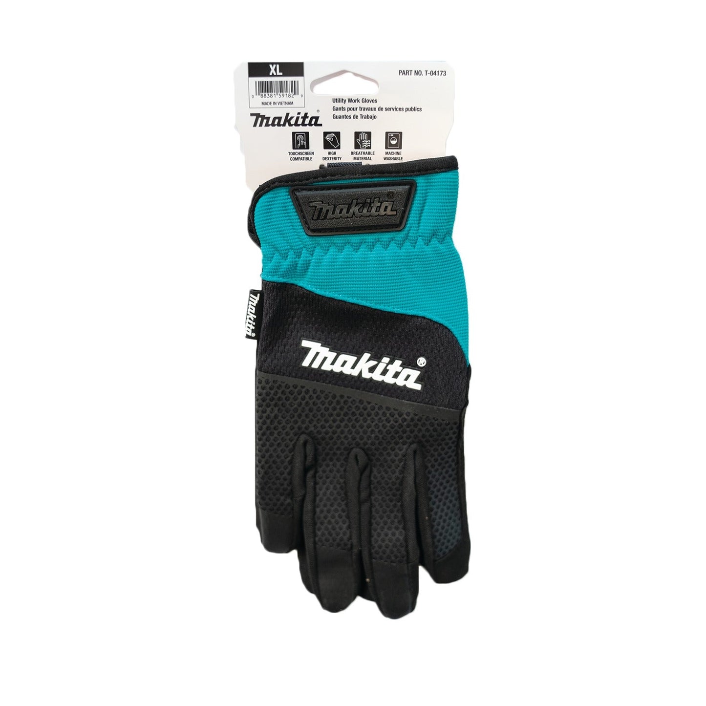 Makita T-04173 Open Cuff Flexible Protection Utility Work Gloves (X‘Large)