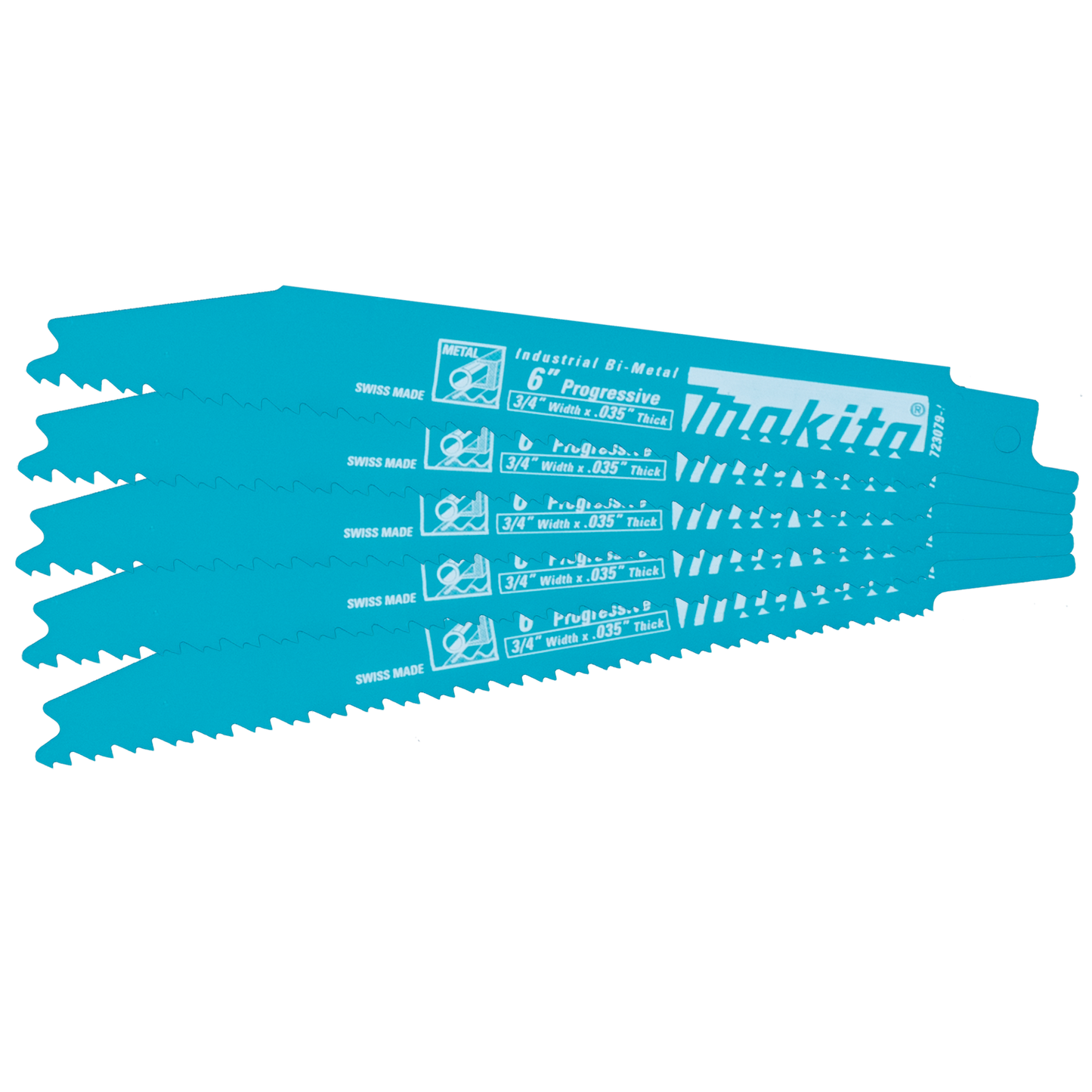 Makita 723079-A-5 6" Metal Cutting Recipro Saw Blade, Progressive, 5/pk