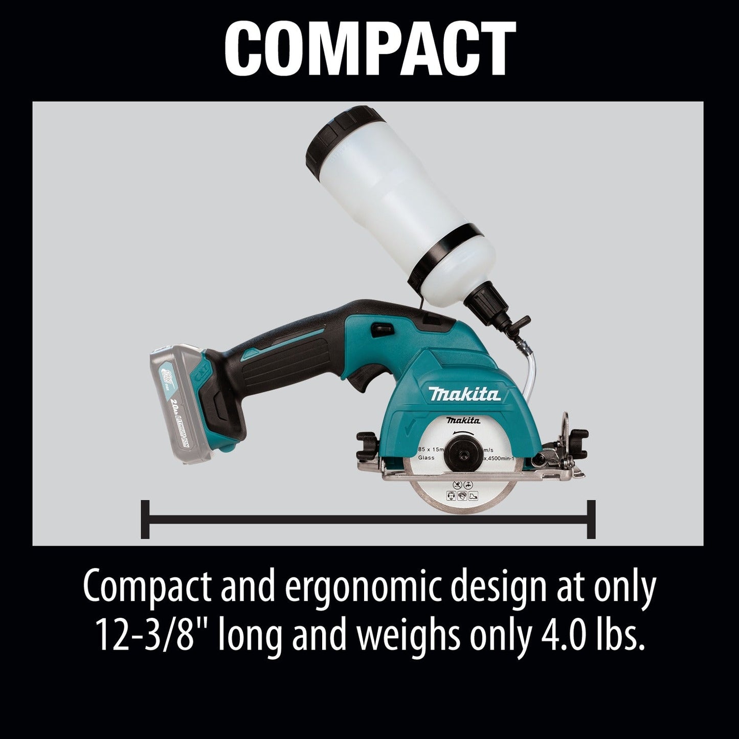 Makita CC02Z 12V max CXT® Lithium‘Ion Cordless 3‘3/8" Tile/Glass Saw, Tool Only