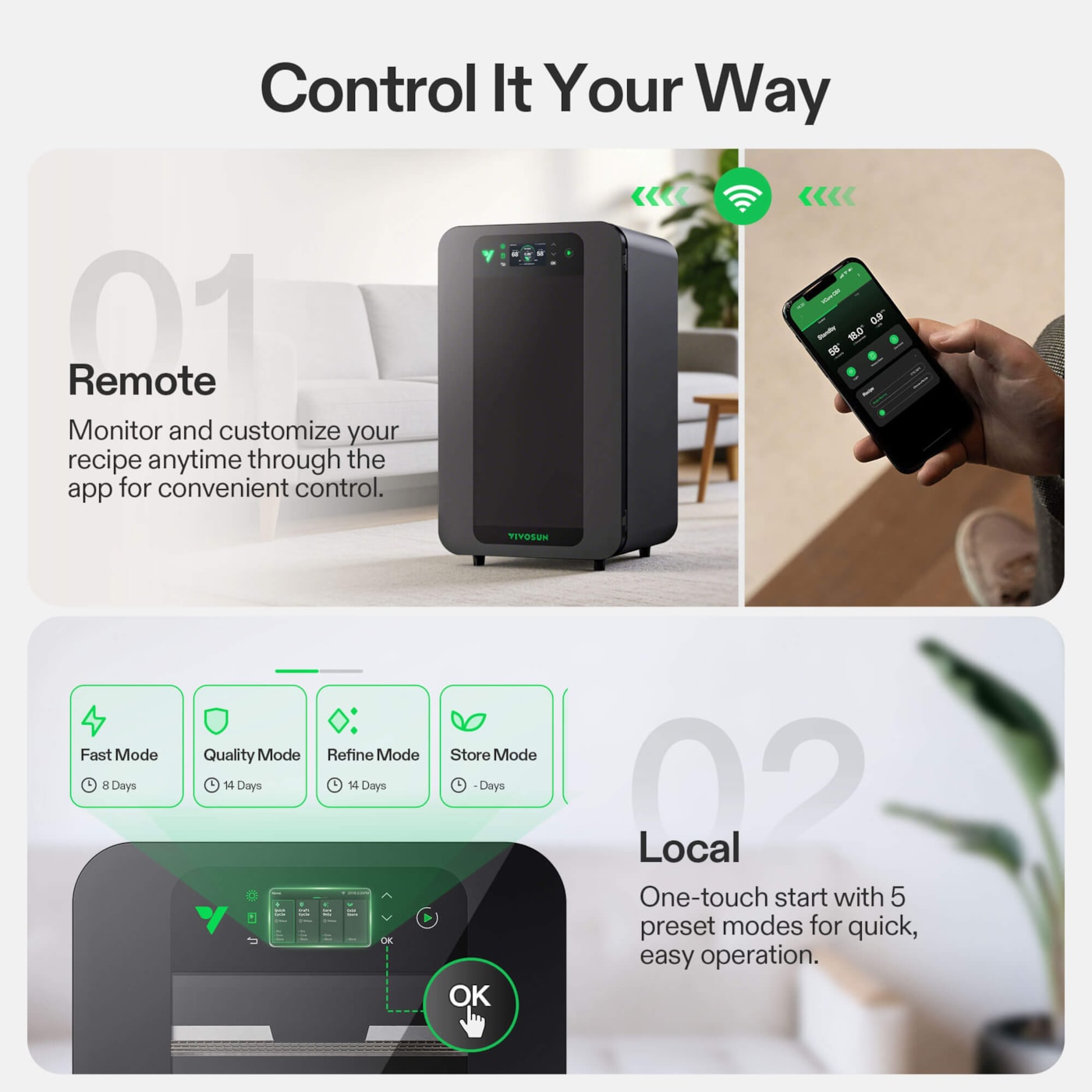 Vivosun Smart Post-Harvest Box, Drying Machine with Temperature Humidity Control System