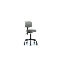 Blue Ridge Ergonomics VDHCH-RT-T0-A0-RC-8840 Rutledge Vinyl Chair - Desk Height with Round Tube Base & Casters in Sterling Supernova™ Vinyl