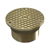 Jones Stephens C37803 3" Metal Cleanout Spud with 5" Nickel Bronze Round Cover
