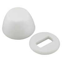 Jones Stephens C02103 50 Pairs of White Round Closet Bolt Caps with Washer, Bagged in Pairs