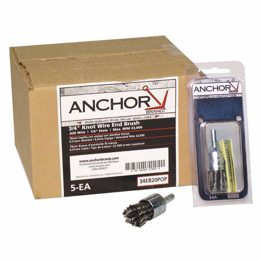 ANCHOR BRAND 34EB20POP Anchor 3/4" Knot End Brush Crse Ebb-40 .020 Pop