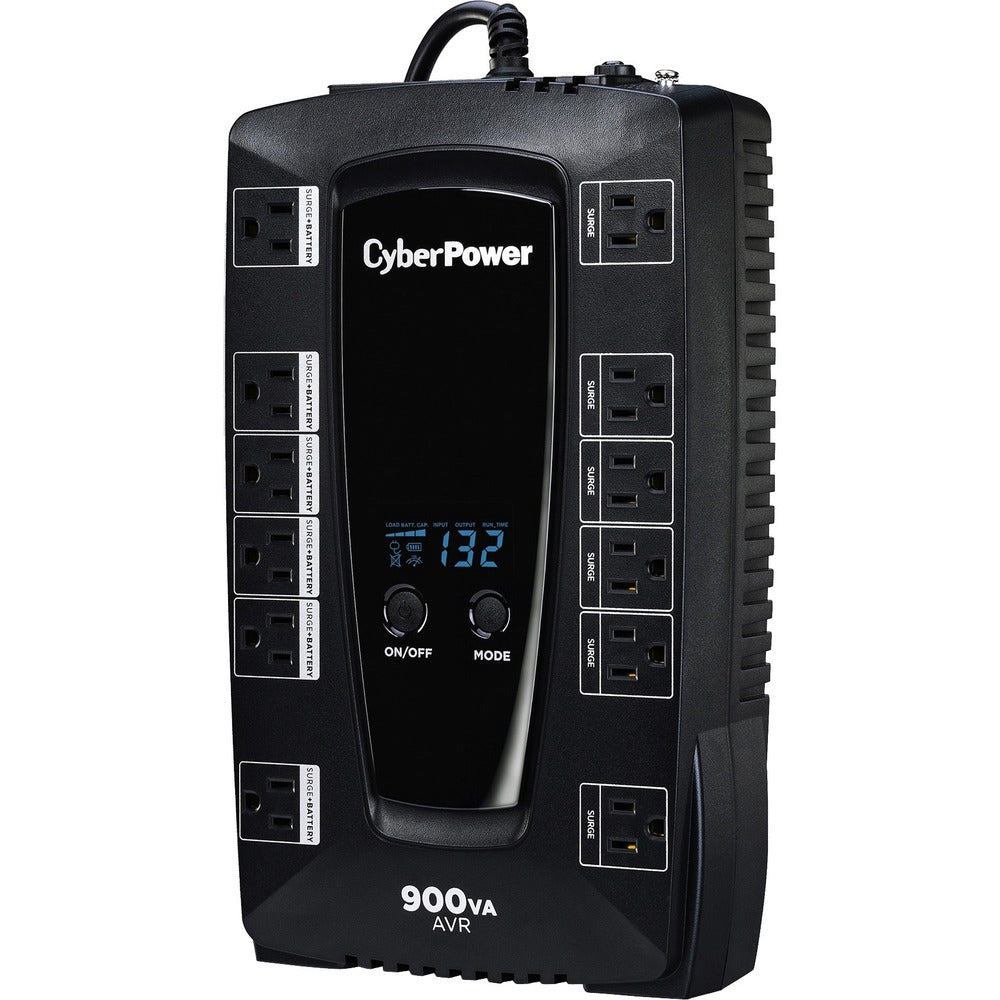 CyberPower Intelligent LCD Series AVRG750LCD 750VA 450W UPS - 750 VA/450 W - 120 V AC - 2 Minute - Compact - 2 Minute - 12 x NEMA 5-15R