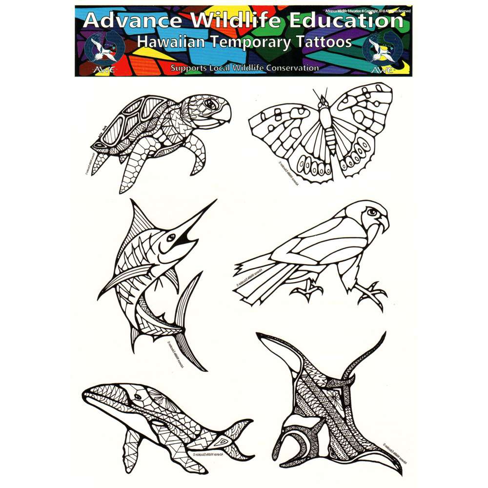 Paradise Clay AWE010 Hawaiian Temporary Tattoos (6 x 8) - Book