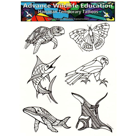 Paradise Clay AWE010 Hawaiian Temporary Tattoos (6 x 8) - Book