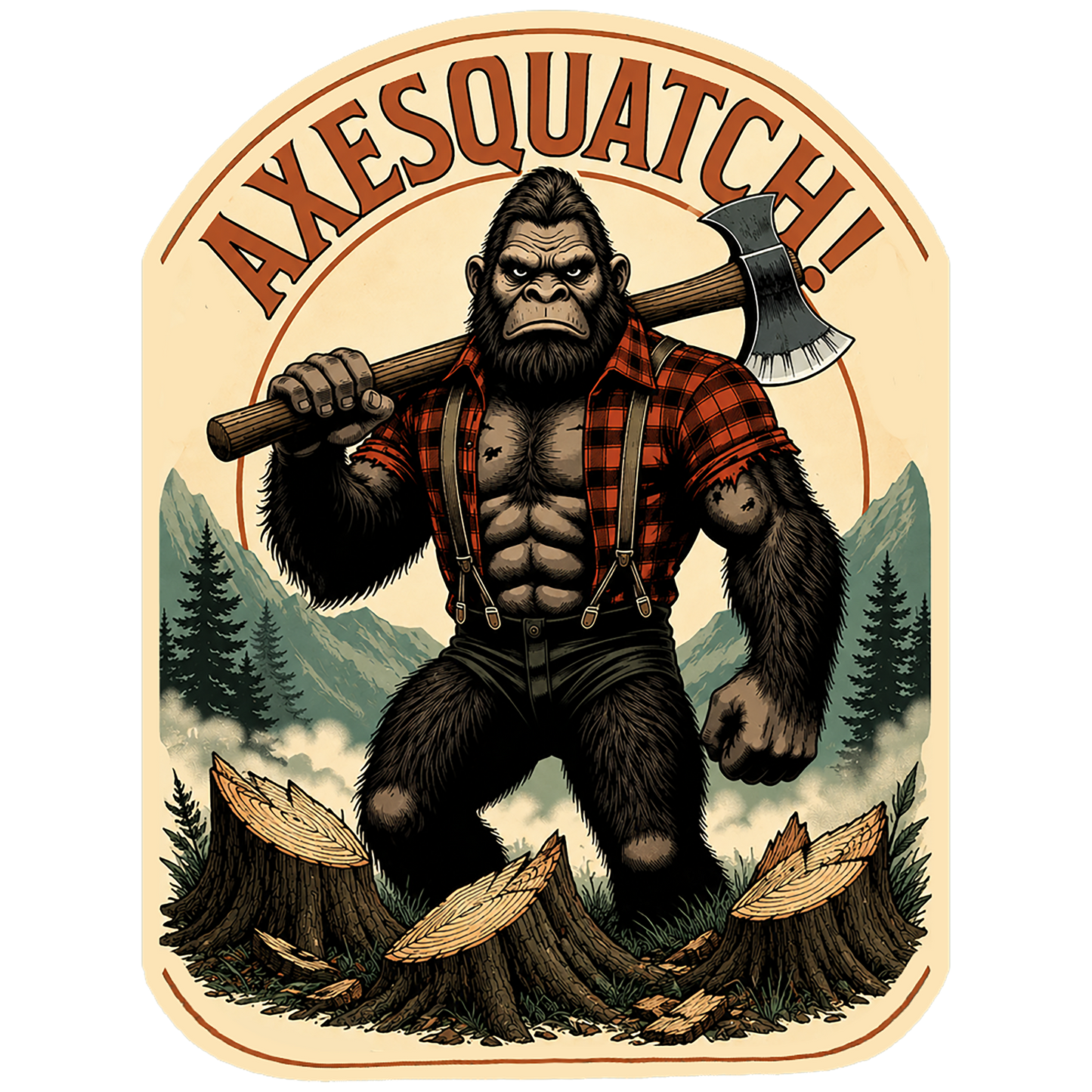 Paradise Clay IHS-10P-102 Axesquatch - Vinyl Sticker (10 Pack)