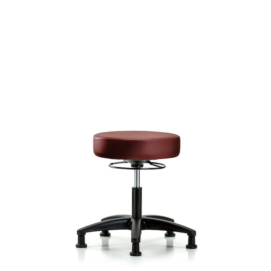 Blue Ridge Ergonomics VDHSO-RG-RG-8815 Rutledge Vinyl Stool without Back - Desk Height with Stationary Glides in Borscht Supernova™ Vinyl