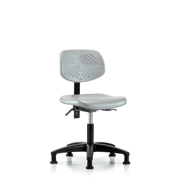 Blue Ridge Ergonomics PDHCH-RG-T0-A0-RG-GRY Polyurethane Chair - Desk Height with Stationary Glides in Gray Polyurethane