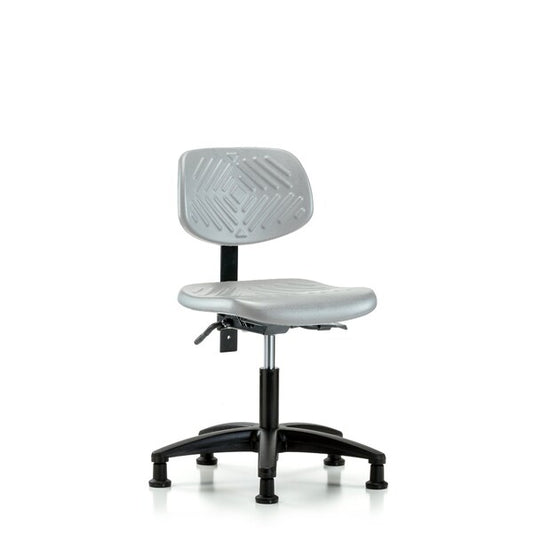 Blue Ridge Ergonomics PDHCH-RG-T0-A0-RG-GRY Polyurethane Chair - Desk Height with Stationary Glides in Gray Polyurethane