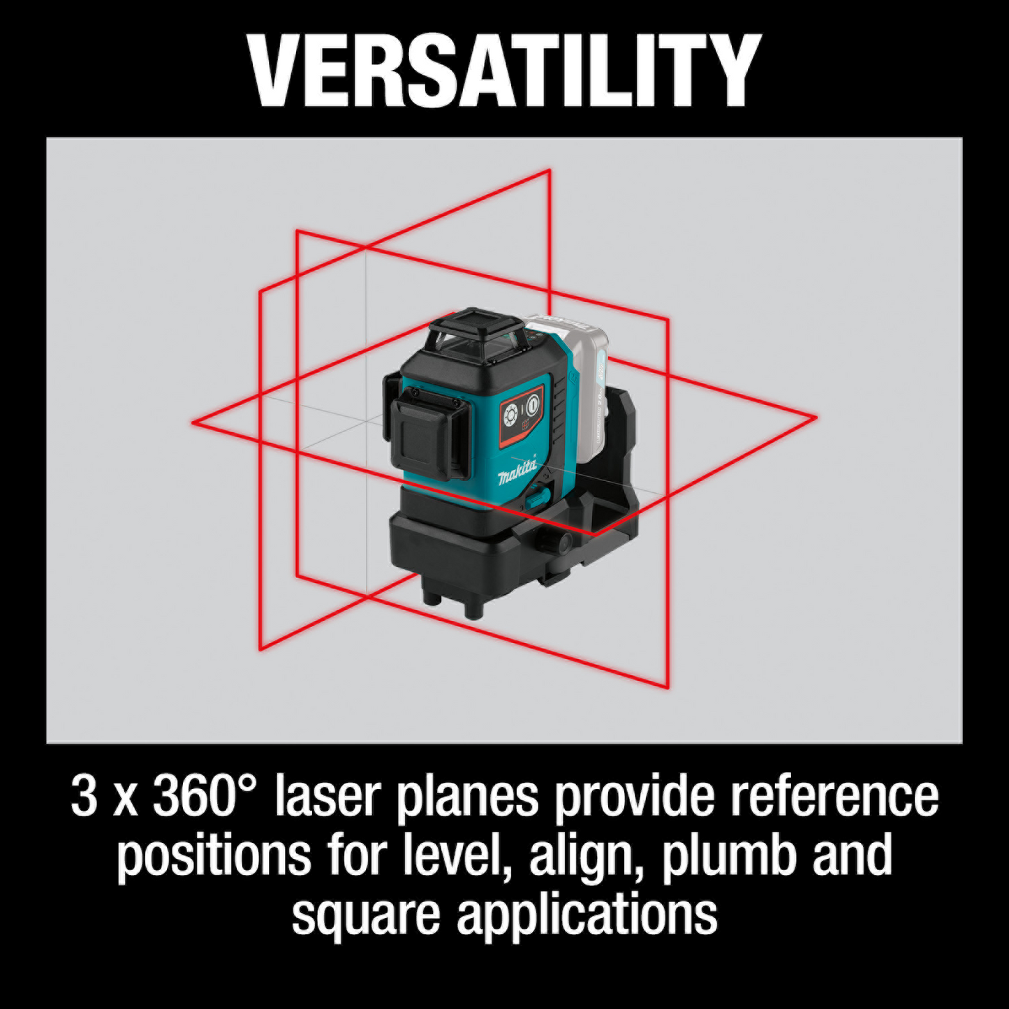 Makita SK700D 12V max CXT® Lithium‘Ion Cordless Self‘Leveling 360° 3‘Plane Red Laser, Tool Only