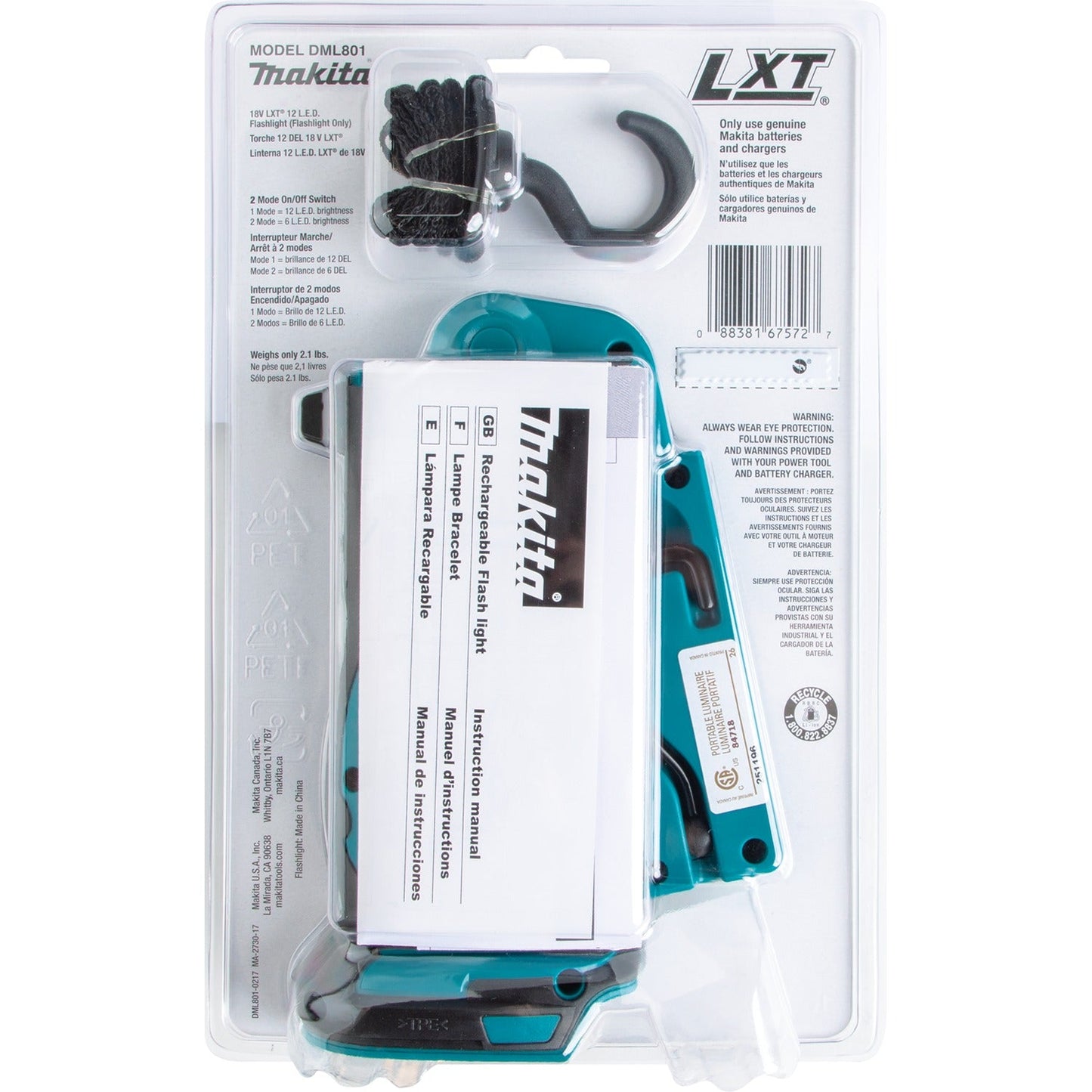 Makita DML801 18V LXT® Lithium‘Ion Cordless 12 L.E.D. Flashlight, Flashlight Only